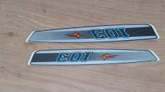 NOS Peugeot 103 tanktransferset grijs