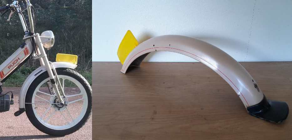 Puch Maxi origineel beige voorspatbord