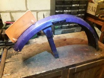 Puch Maxi origineel spatbord Purple / Paars met oranje plaatje