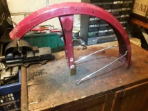 Puch Maxi origineel spatbord Cherry-Red