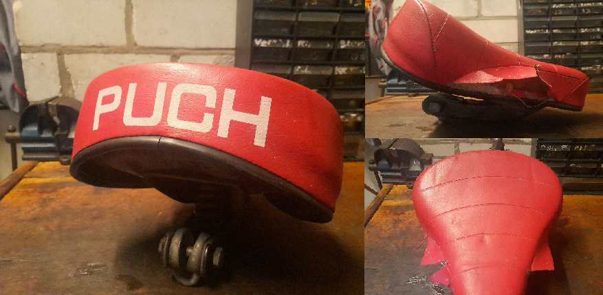 Puch Maxi Steyr origineel rood zadel *opknapper*