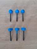 6 x gekleurde zijkapboutjes