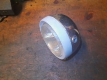 Puch Maxi koplamp chroom met grijze rand